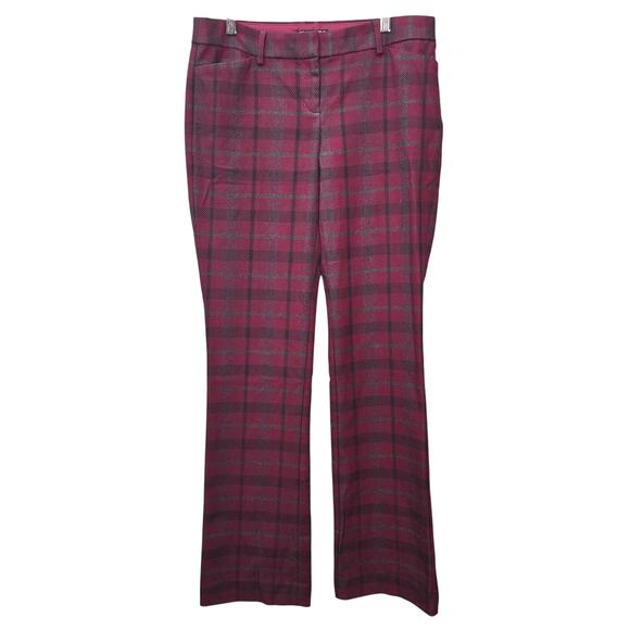 Express Columnist Pants Womens Size 6 Red Plaid Academia Preppy Office Career - Picture 1 of 11